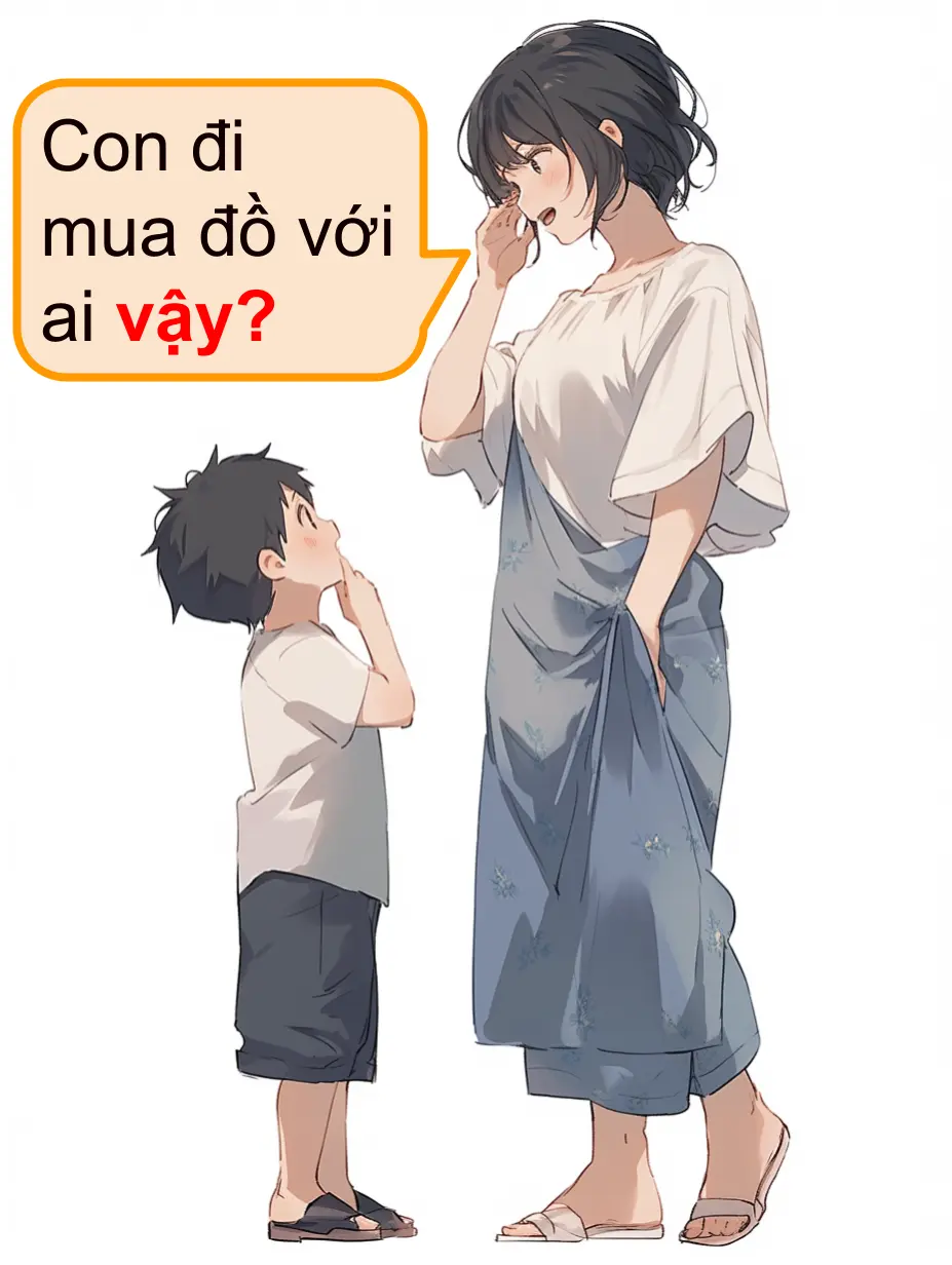 Con đi mua đồ với ai vậy? あなたは誰と買い物に行くの？